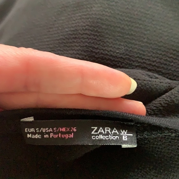 Zara W/B Collection Black/Beige Contrast Top T-Shirt Size S - Picture 10 of 13